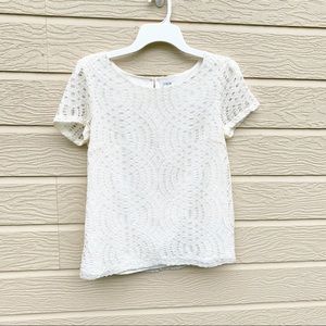 J. Crew cream lace dressy top